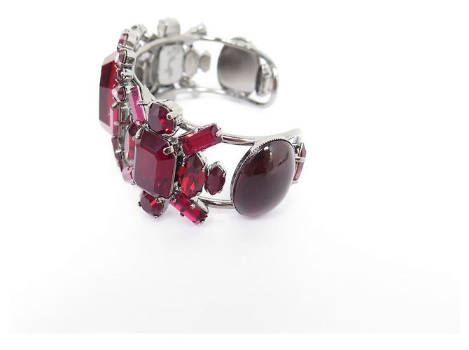 NUOVO BRACCIALE PHILIPPE FERRANDIS IN PIETRA ROSSA 24 BRACCIALE CM ARGENTO - vista 2
