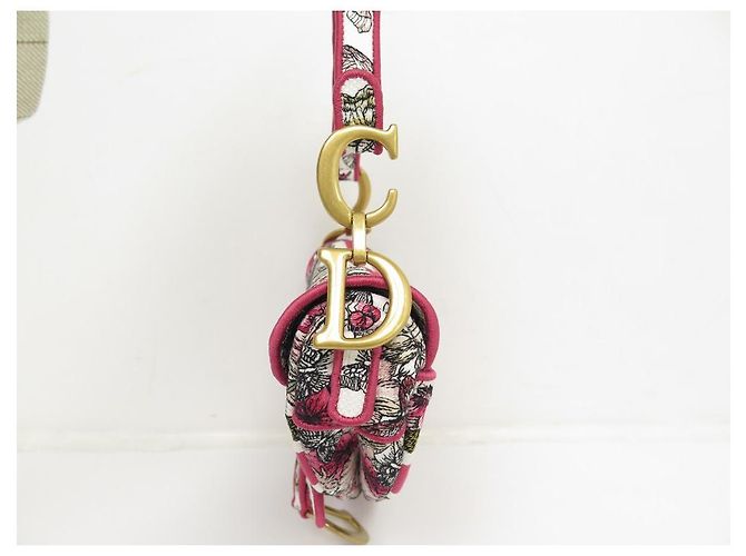 NUOVA BORSA A MANO CHRISTIAN DIOR SADDLE BUTTERFLY CANVAS PAPILLON EDIT LIMITED Rosa - vista 3