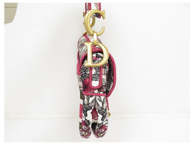 NUOVA BORSA A MANO CHRISTIAN DIOR SADDLE BUTTERFLY CANVAS PAPILLON EDIT LIMITED Rosa - vista 4