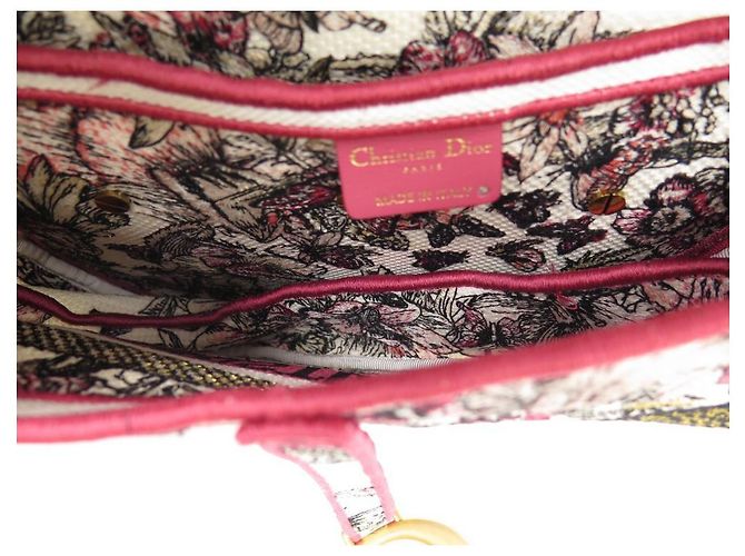 NUOVA BORSA A MANO CHRISTIAN DIOR SADDLE BUTTERFLY CANVAS PAPILLON EDIT LIMITED Rosa - vista 9