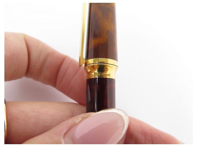 SET PENNE A SFERA ST DUPONT MONTPARNASSE LACCATA CINESE E ORO Marrone - vista 10
