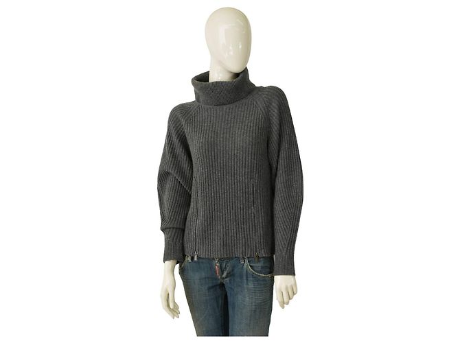 Autre Marque Notshy Set aus Grauem Wolle Kaschmir Strickpullover und Midi Rock S - Ansicht 3
