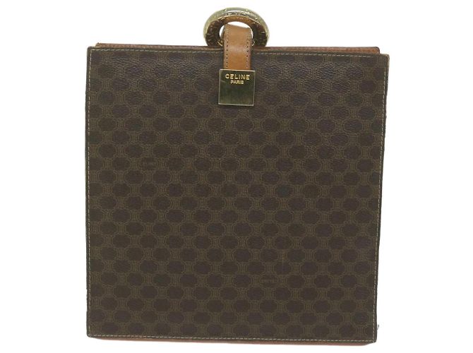 Céline CELINE Macadam Canvas Schultertasche PVC Leder Braun Auth 65644 - Ansicht 13