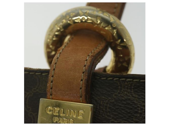 Céline CELINE Macadam Canvas Schultertasche PVC Leder Braun Auth 65644 - Ansicht 8