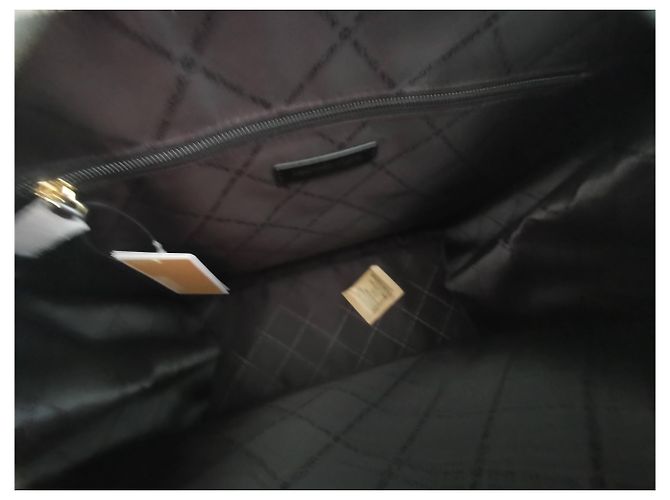 Borsa Tote Michael Kors Nera Beige Crema in Tela Nero Crudo - vista 14