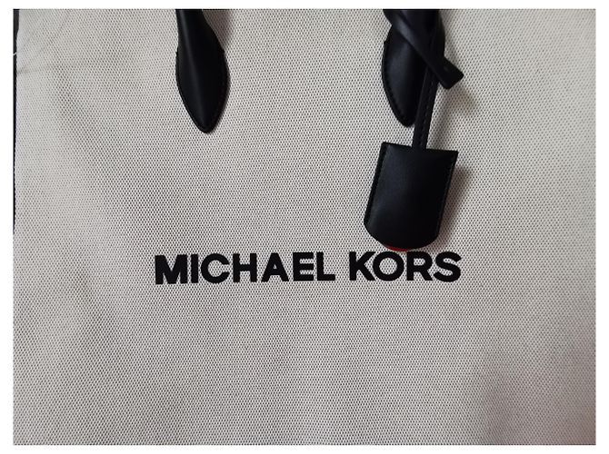 Borsa Tote Michael Kors Nera Beige Crema in Tela Nero Crudo - vista 4