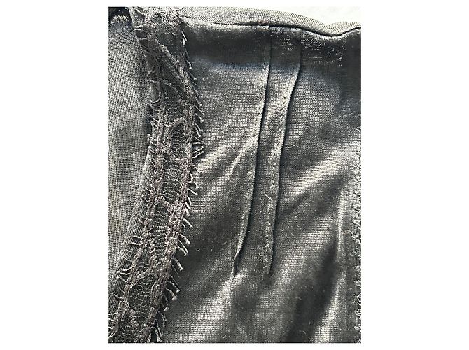 Cambon Camiseta sem mangas Chanel preta de seda com decote em V Preto - vista 8