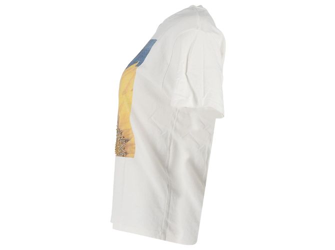 Camiseta Sandro Sunflower Graphic em Algodão Orgânico Creme Branco Cru - vista 2