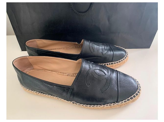 Espadrillas Chanel in pelle di agnello nera Nero - vista 11