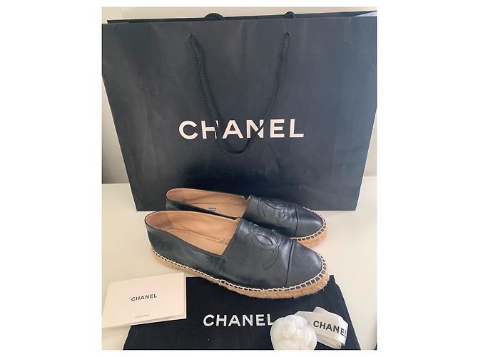 Espadrillas Chanel in pelle di agnello nera Nero - vista 2