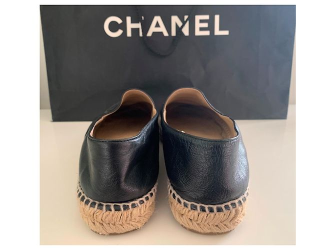Espadrillas Chanel in pelle di agnello nera Nero - vista 6