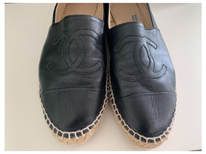 Espadrillas Chanel in pelle di agnello nera Nero - vista 8