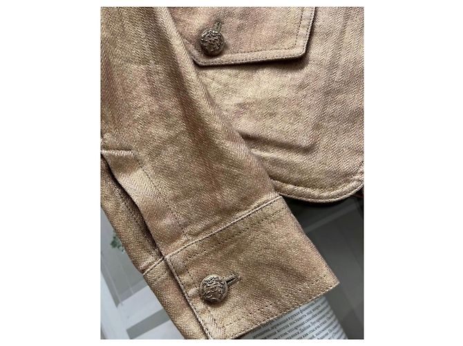 Giacca Chanel in lino e seta con bottoni CC Multicolore - vista 4