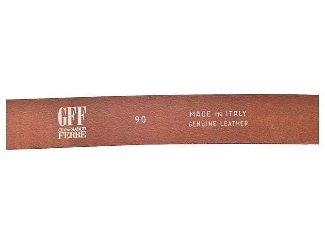 Gianfranco Ferré Gianfranco Ferre GFF Monogramm Ledergürtel Braun Größe 90 - Ansicht 4