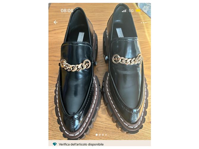 Stella Mc Cartney Mocassini Stella McCartney in pelle nera vernice 38 Nero - vista 2