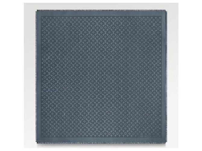 Louis Vuitton Scialle LV in seta con monogramma colore Carbone Grigio - vista 2