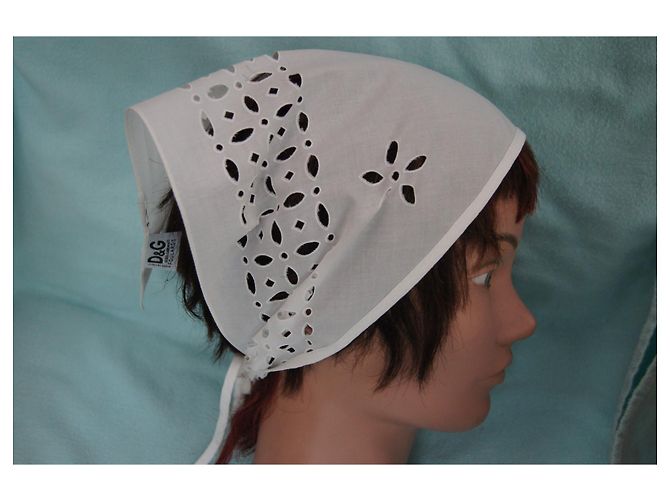 Sciarpa Dolce & Gabbana in cotone bianco con ricami - vista 2