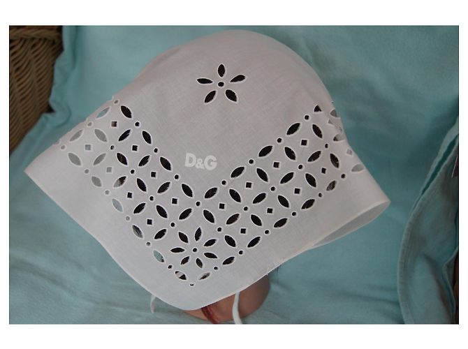 Sciarpa Dolce & Gabbana in cotone bianco con ricami - vista 3