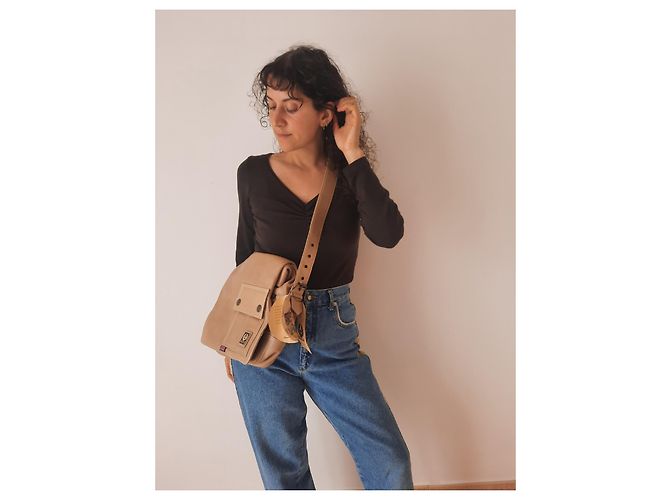 Borsa a tracolla in pelle Belstaff per donne unisex Beige - vista 12