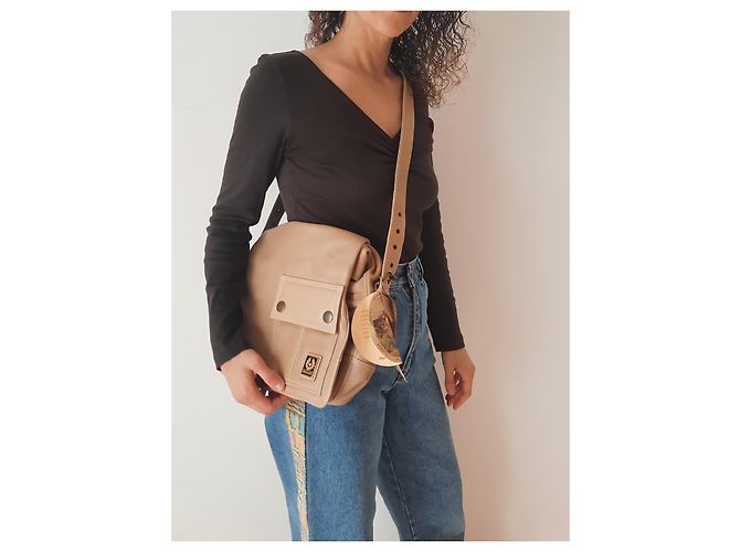 Borsa a tracolla in pelle Belstaff per donne unisex Beige - vista 13