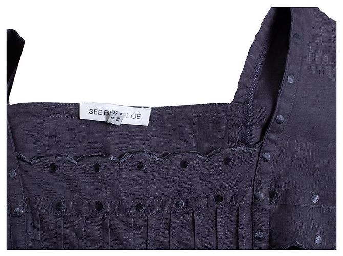 See by Chloé GUARDA PER CHLOE, vestito di lino viola Porpora - vista 7