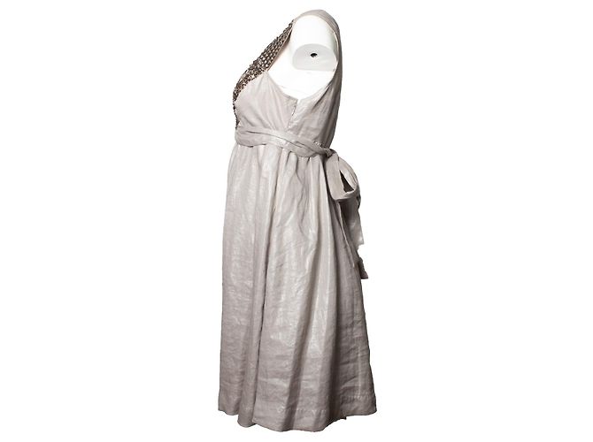 HOSS INTROPIA, Kleid mit Metallperlen und Band Silber - Ansicht 3