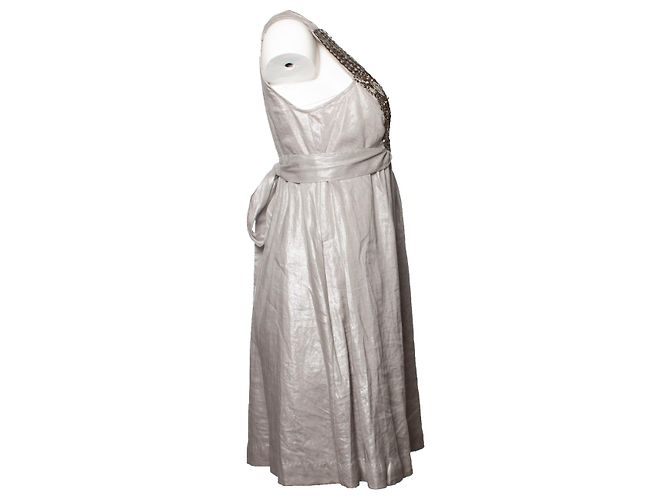 HOSS INTROPIA, Kleid mit Metallperlen und Band Silber - Ansicht 4