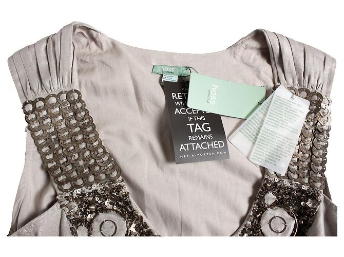 HOSS INTROPIA, Kleid mit Metallperlen und Band Silber - Ansicht 6