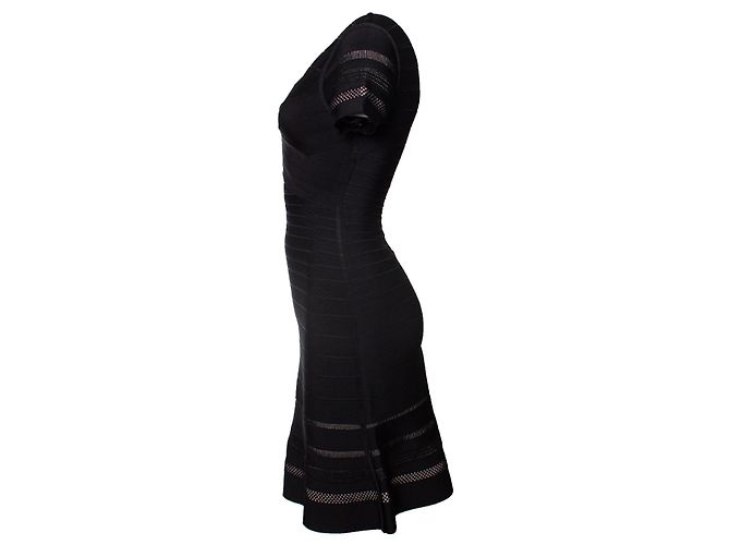 HERVE LEGER, Vestido Viviana preto - vista 2
