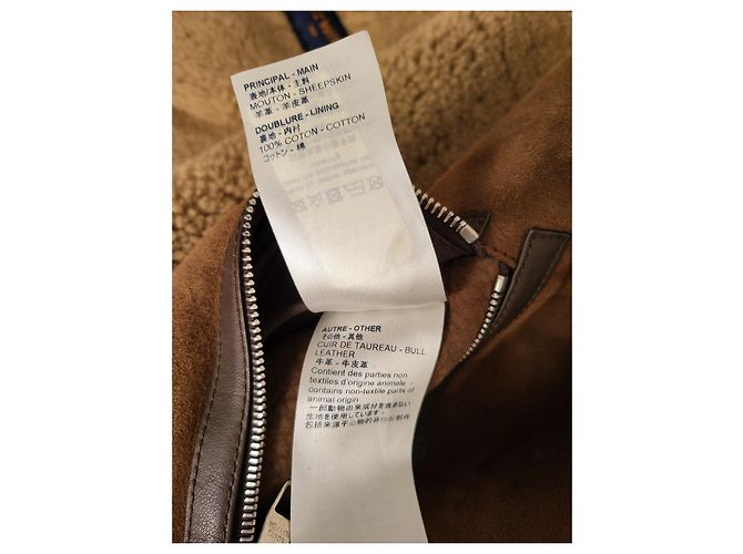 Louis Vuitton Echter Leder-Bomberjacke Größe 54 - Shearling Aviator Braun - Ansicht 10