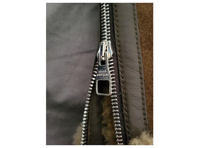Louis Vuitton Echter Leder-Bomberjacke Größe 54 - Shearling Aviator Braun - Ansicht 7