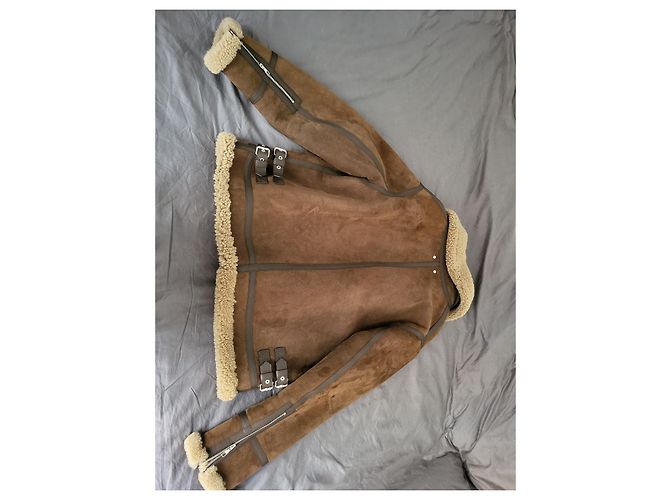 Louis Vuitton Echter Leder-Bomberjacke Größe 54 - Shearling Aviator Braun - Ansicht 8