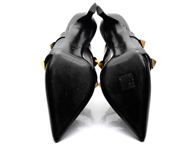 Mule Valentino Garavani Roman Studs in pelle nera 40 Nero - vista 4