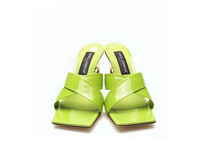 Dolce & Gabbana Mule in Vernice Verde - vista 2