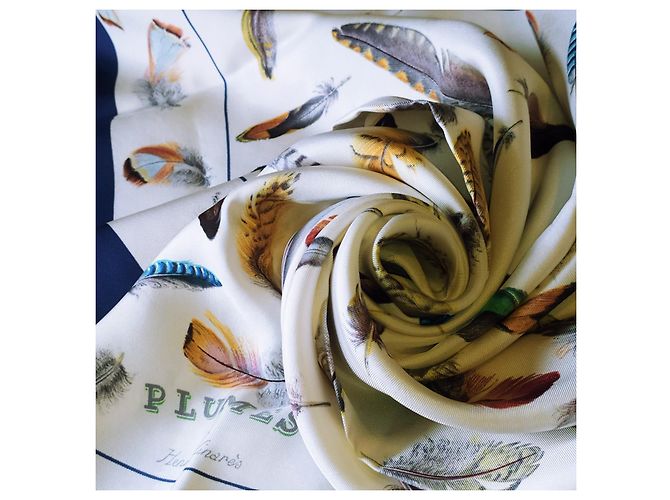 Hermès Las plumas Blanco roto - vista 5