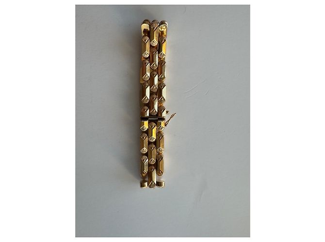 Vintage Bracciale italiano in oro giallo 18 carati anni 50 Gold hardware - vista 2