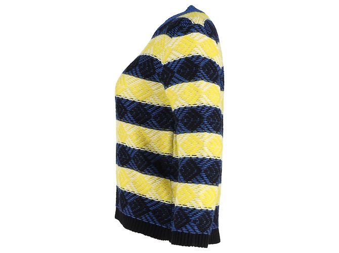 MSGM Striped Patterned Sweater in Multicolor Wool Python print - view 2