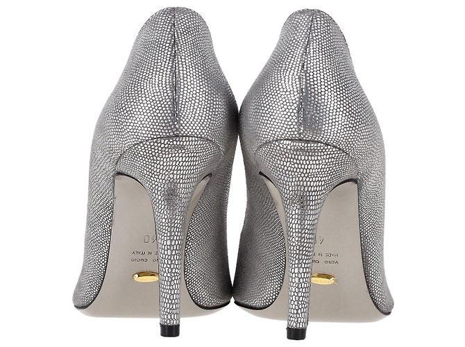 Décolleté Sergio Rossi con punta tonda in pelle argento Metallico - vista 5