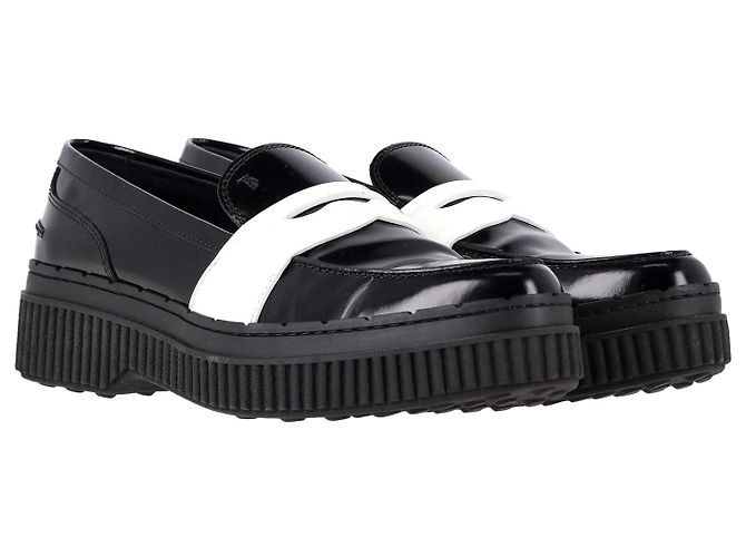 Mocassini Penny con plateau Tod's in pelle nera Nero - vista 4
