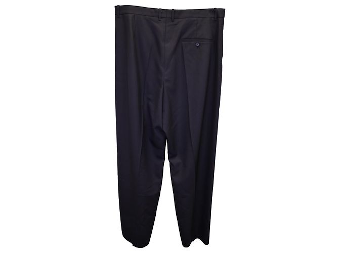 Maßgeschneiderte Balenciaga-Hose mit normaler Passform aus schwarzer Wolle - Ansicht 2