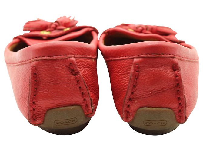 Mocassini Coach con Nappe in Pelle Rossa Rosso - vista 3