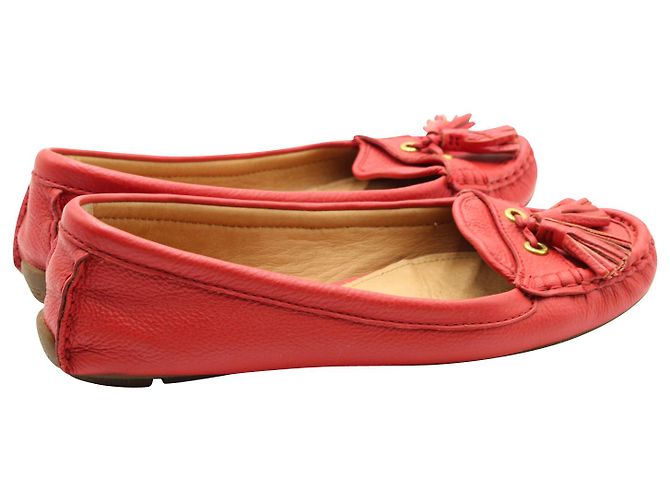 Mocassini Coach con Nappe in Pelle Rossa Rosso - vista 4