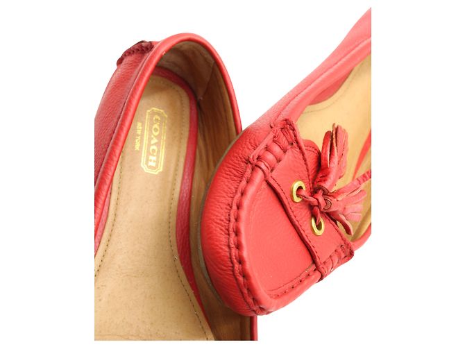 Mocassini Coach con Nappe in Pelle Rossa Rosso - vista 5