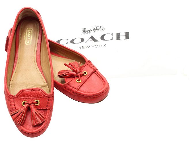 Mocassini Coach con Nappe in Pelle Rossa Rosso - vista 7