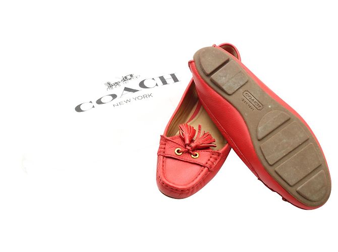 Mocassini Coach con Nappe in Pelle Rossa Rosso - vista 8