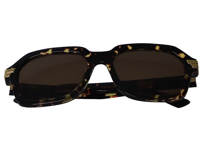 Gafas de sol cuadradas extragrandes de Bottega Veneta en acetato marrón - vista 2
