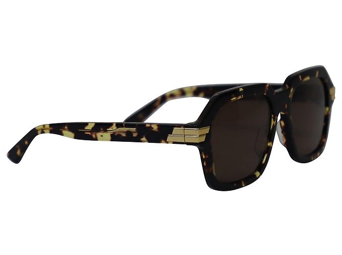 Gafas de sol cuadradas extragrandes de Bottega Veneta en acetato marrón - vista 4