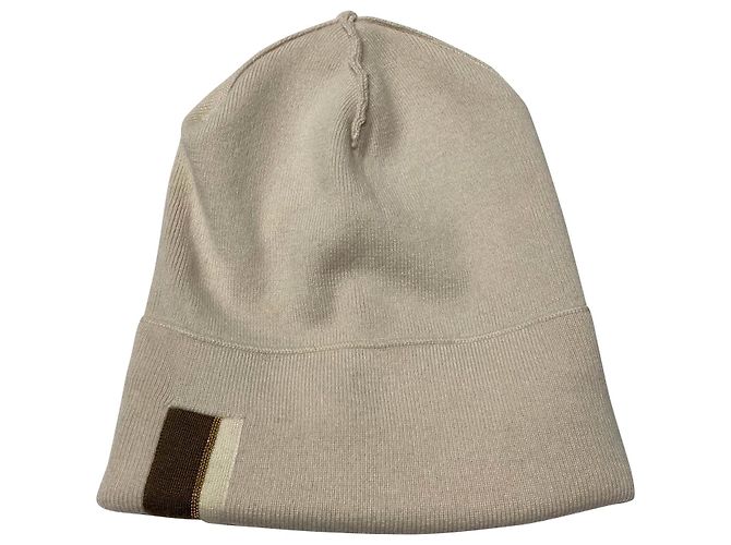 Gorro de malha Brunello Cucinelli com Monili em caxemira bege Marrom - vista 3