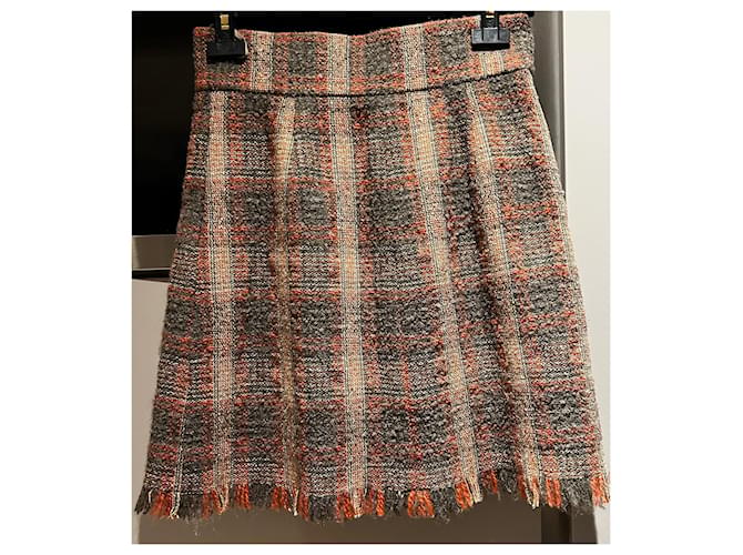 Cambon Chanel Rock Weiß Orange Grau - Ansicht 2