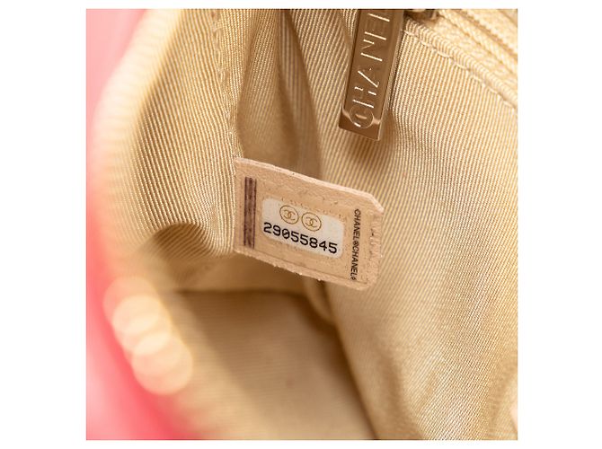 Borsa a tracolla Gabrielle piccola in rattan rosa Chanel - vista 7